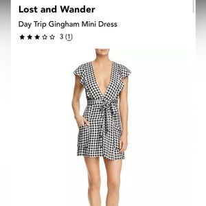 Lost and Wander Black and White Gingham Mini Dress